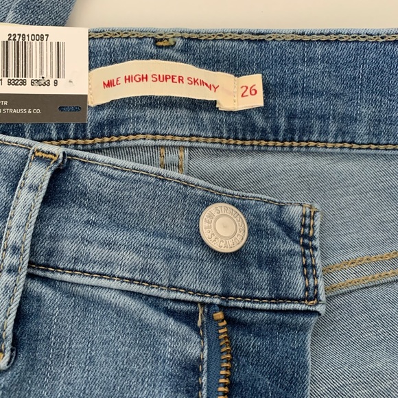 Levi Mile High Super Skinny Jeans Distressed - Picture 5 of 6